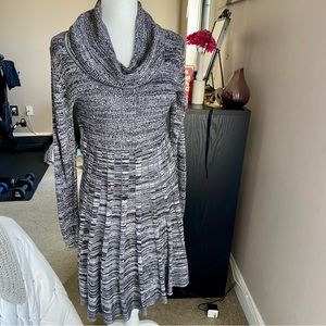 Calvin Klein gray cowl neck sweater dress, size Medium